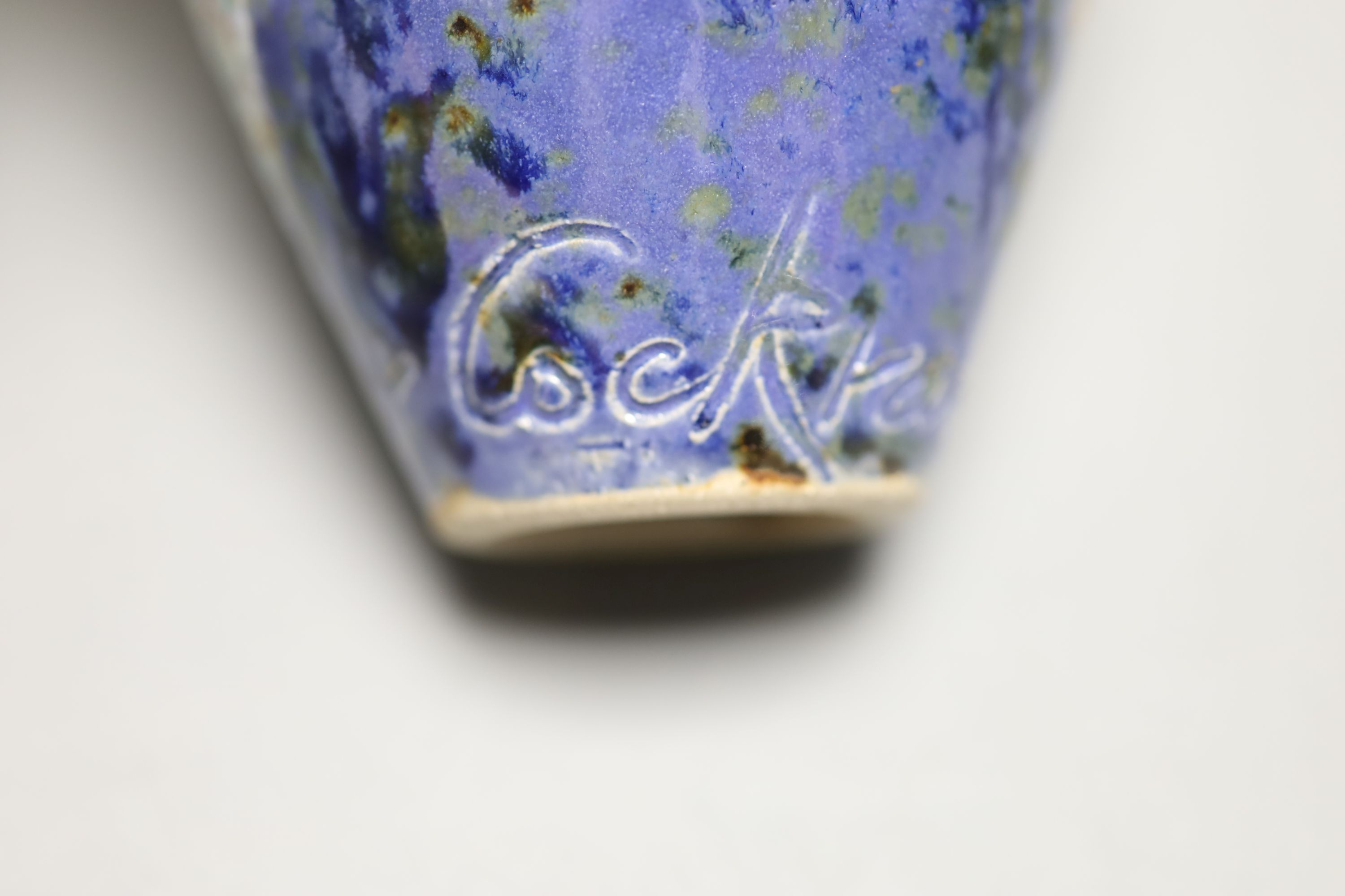 Roger Cockfan pottery fish vase and cover, height 29cm